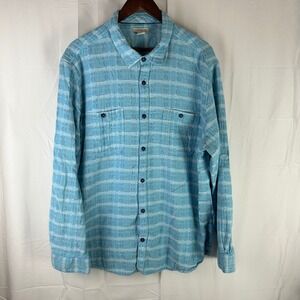 Carbon2Cobalt Button Down Shirt Mens XL Blue Textured Stripe Long Sleeve 133154